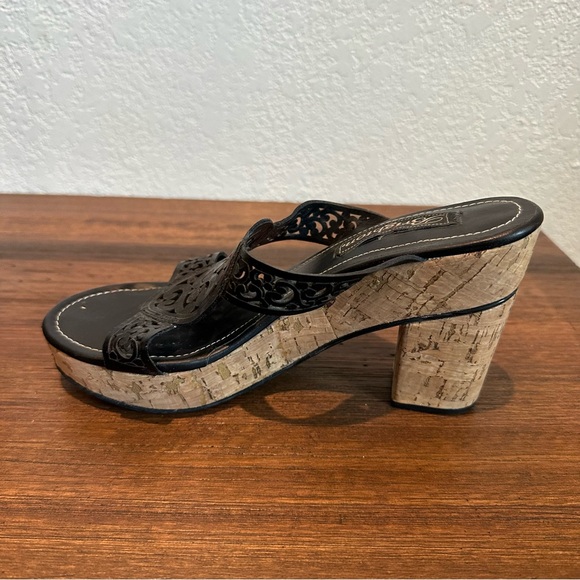 Brighton Amie Black Platform Sandals Size 7M - Picture 5 of 8